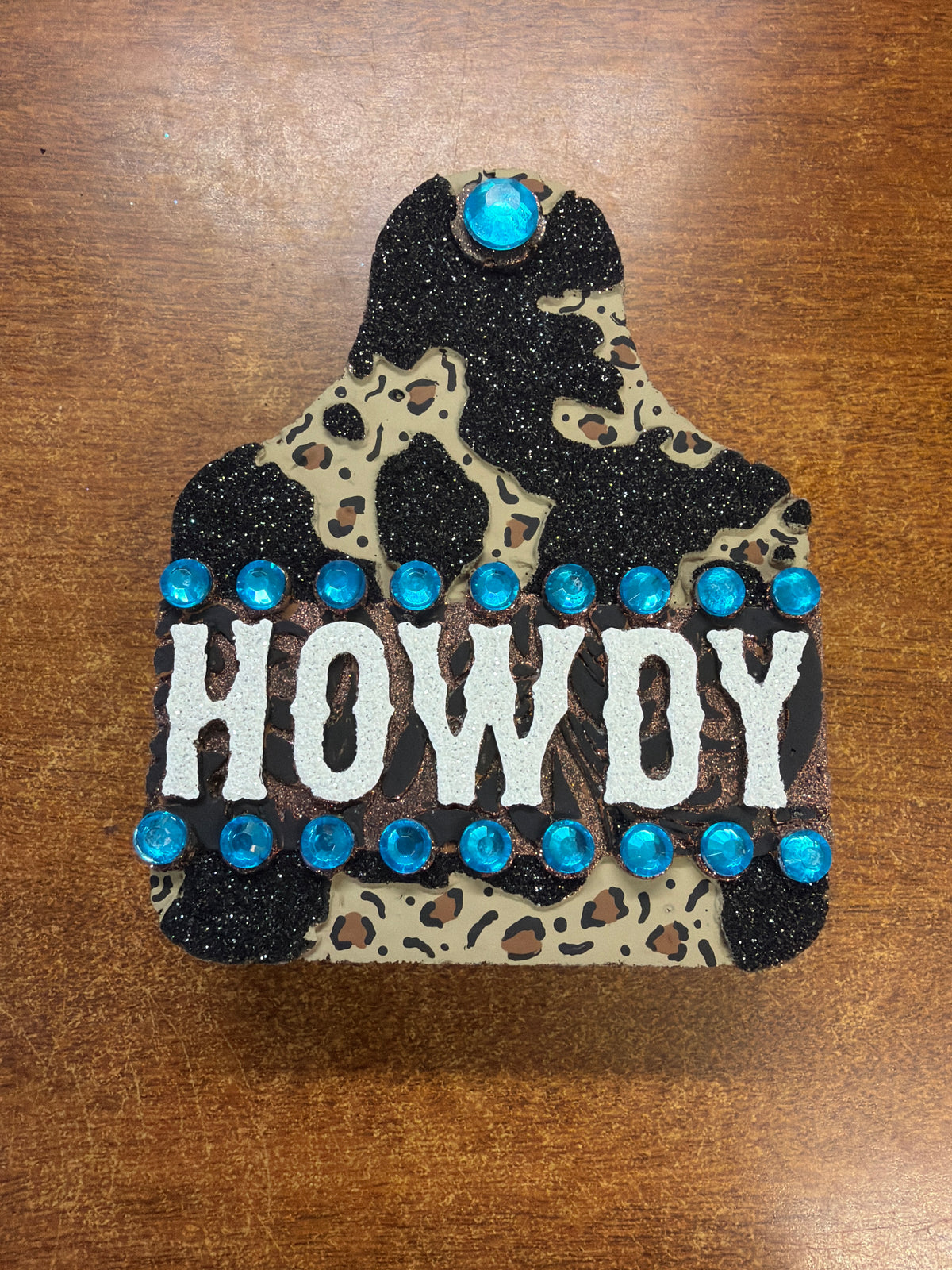 Freshie - Cow print howdy tag (made to order only)