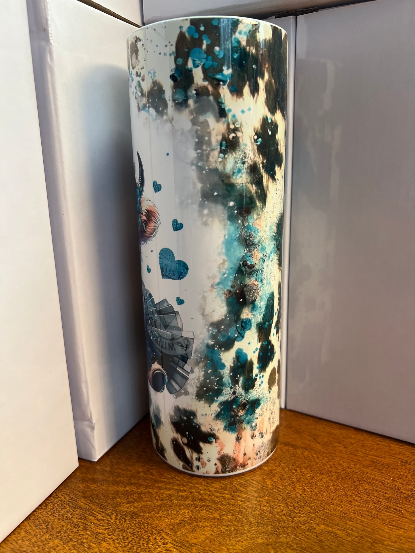 20 oz tumbler - Baby highland cow w/tutu