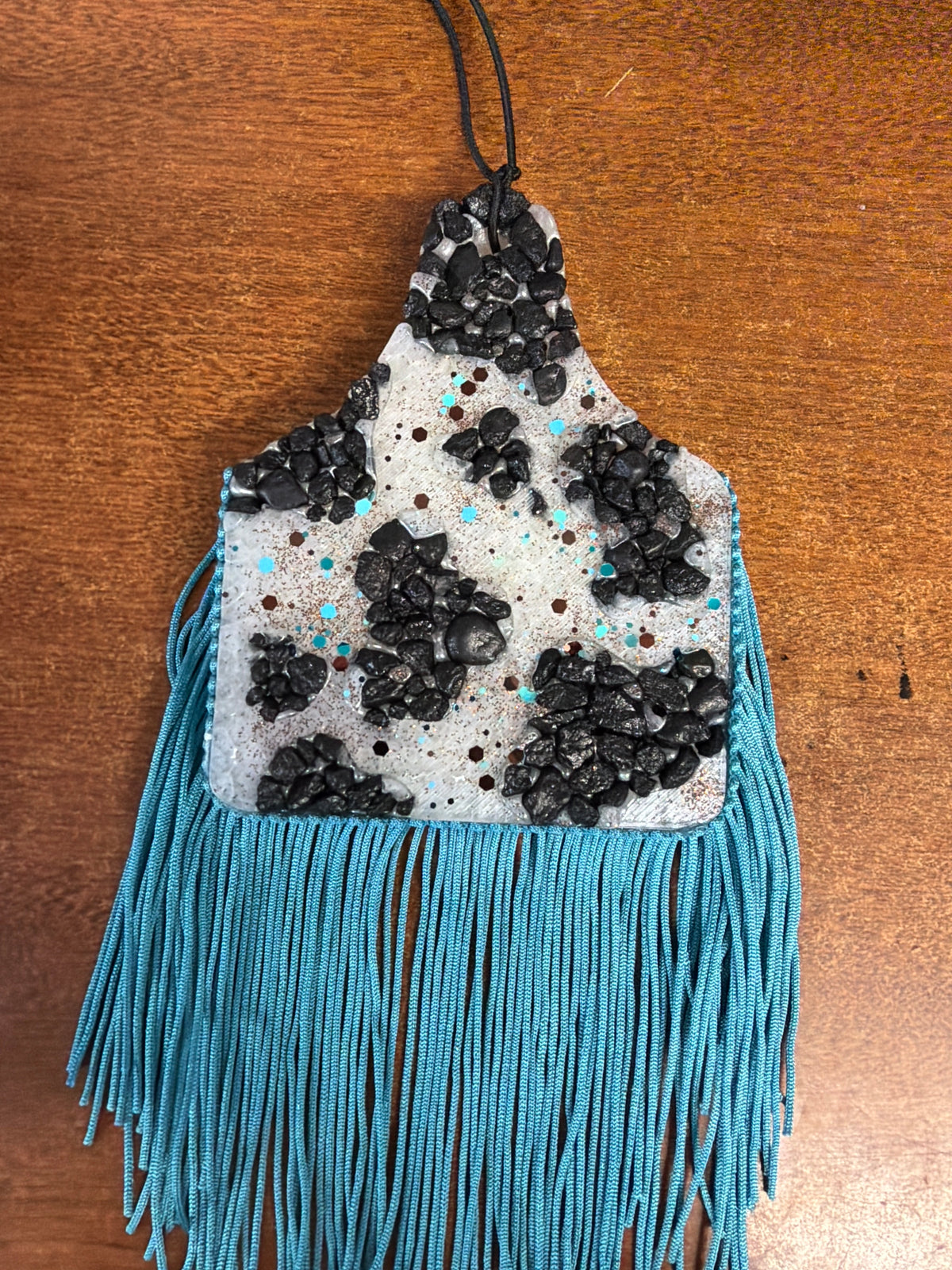 Freshie - Hawaiian blast - Stone cow print w/fringe tag