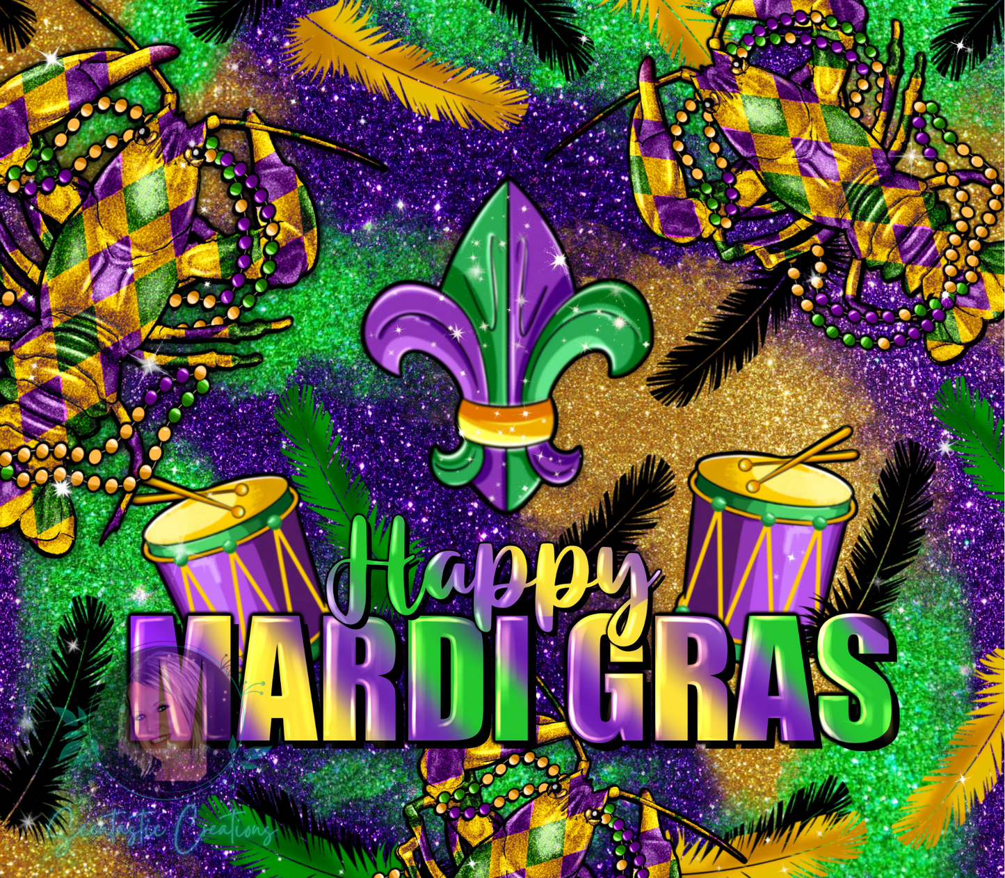Mardi Gras digital download - 20 oz tumbler wrap