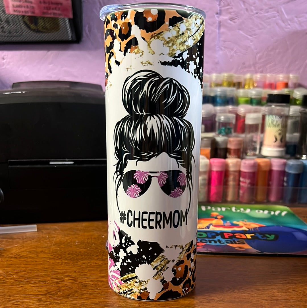 20 oz tumbler - Cheer mom