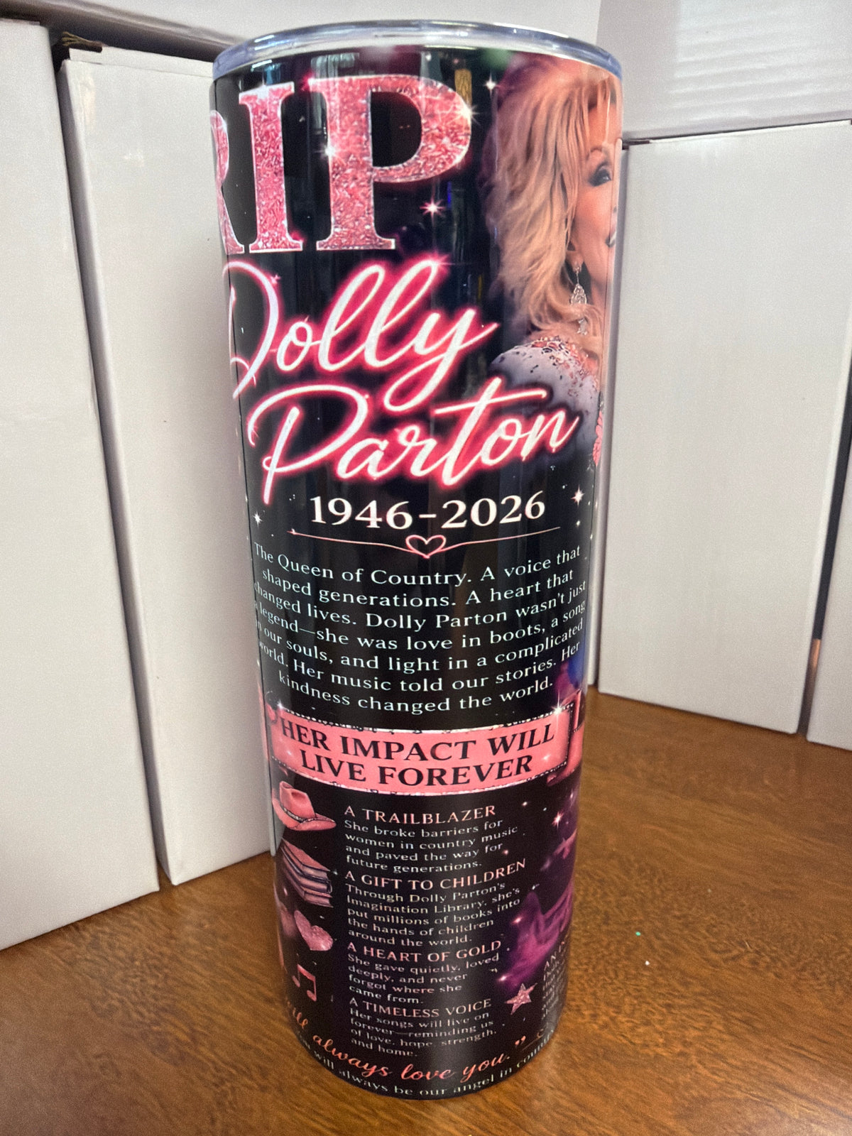 20 oz tumbler - RIP Dolly