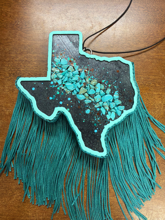 Freshie - Leather - Texas w/stones, glitter & fringe