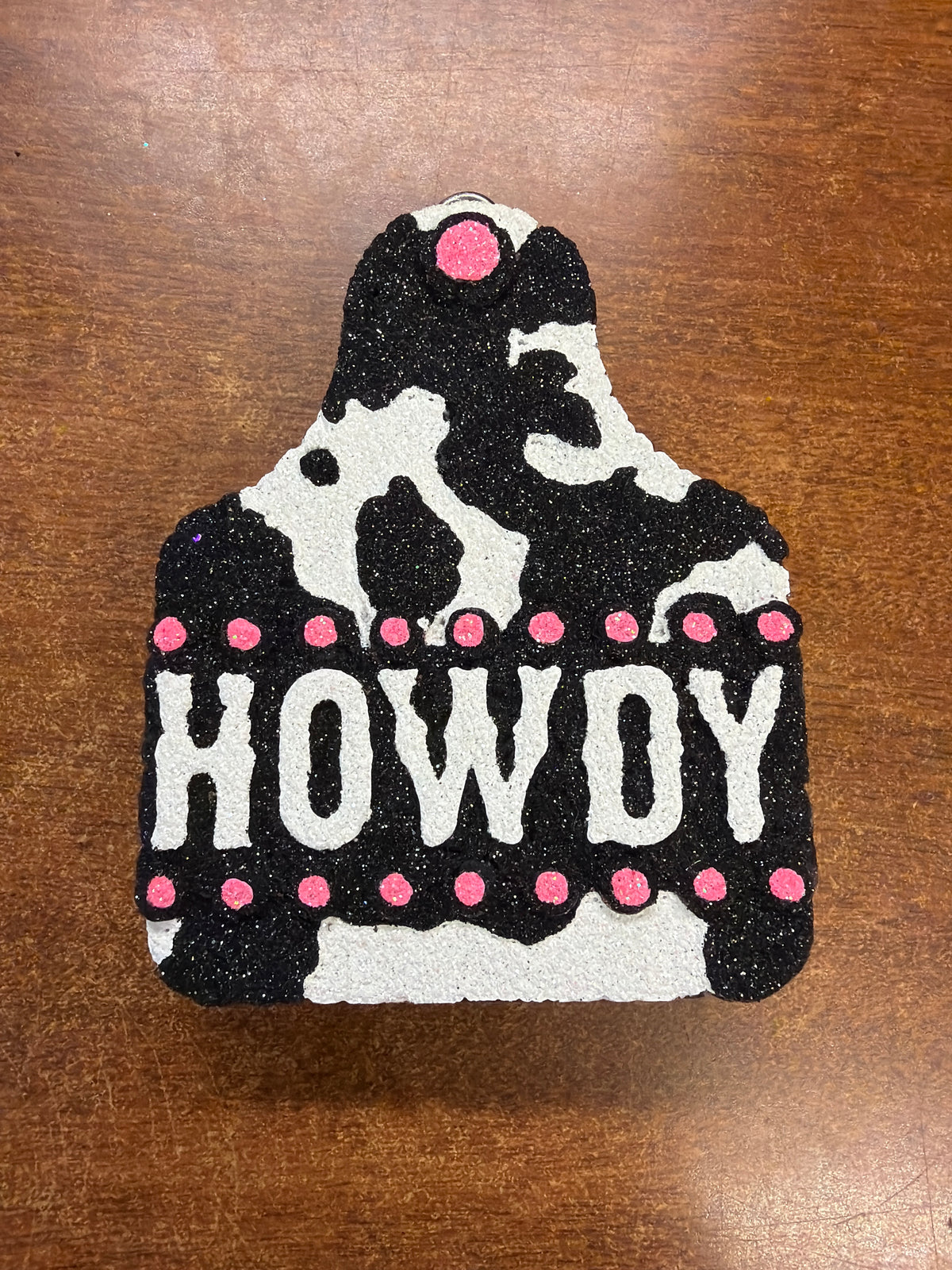 Freshie - Cow print howdy tag (made to order only)
