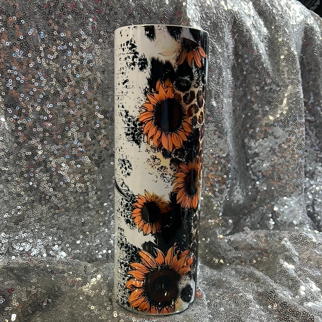 30 oz tumbler - Mama leopard & sunflower