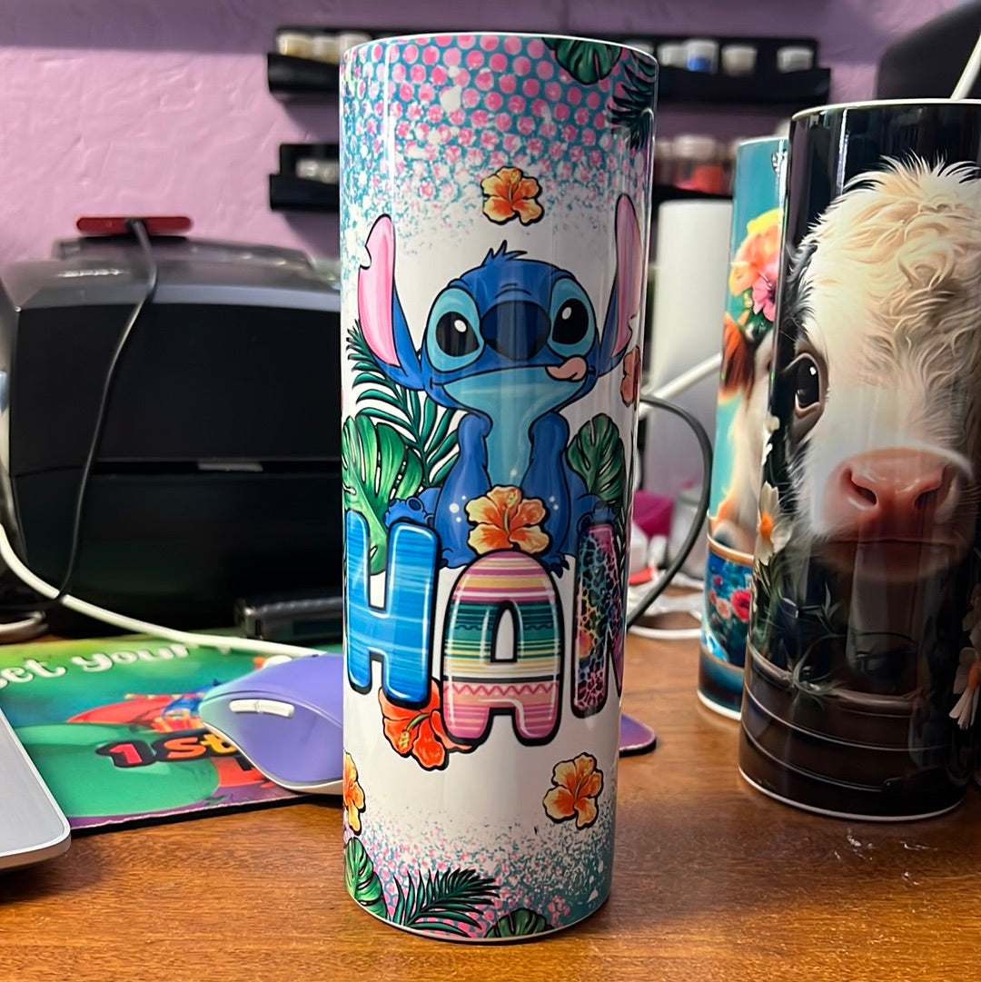 20 oz tumbler - Stitch Ohana