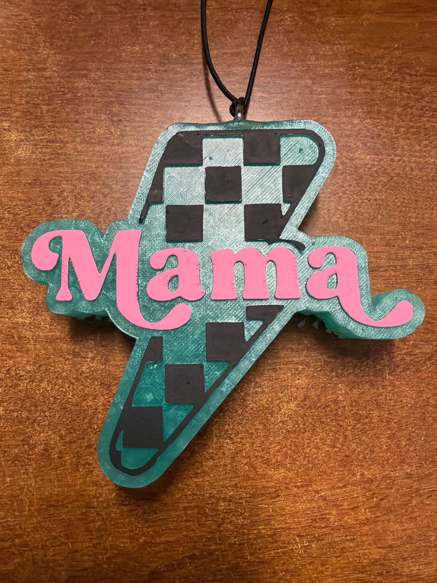 Freshie - Black Leather - Checkered Mama