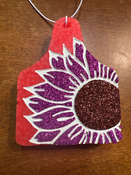 Freshie - Leather - Sunflower Ear tag