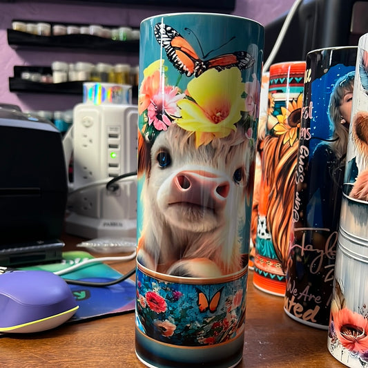 20 oz tumbler - Baby calf in cup