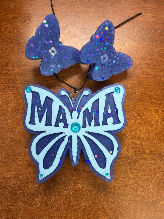Freshie set - Strawberry leather - Mama butterfly + 2 vent clips