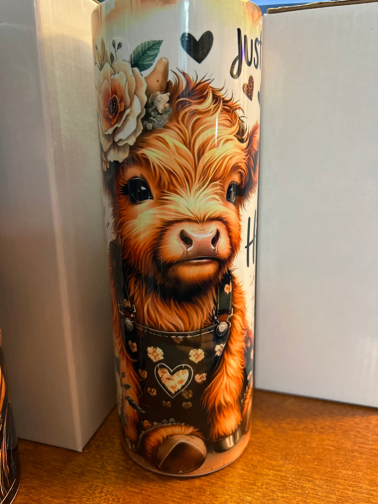 20 oz tumbler - just a girl who loves highland cows