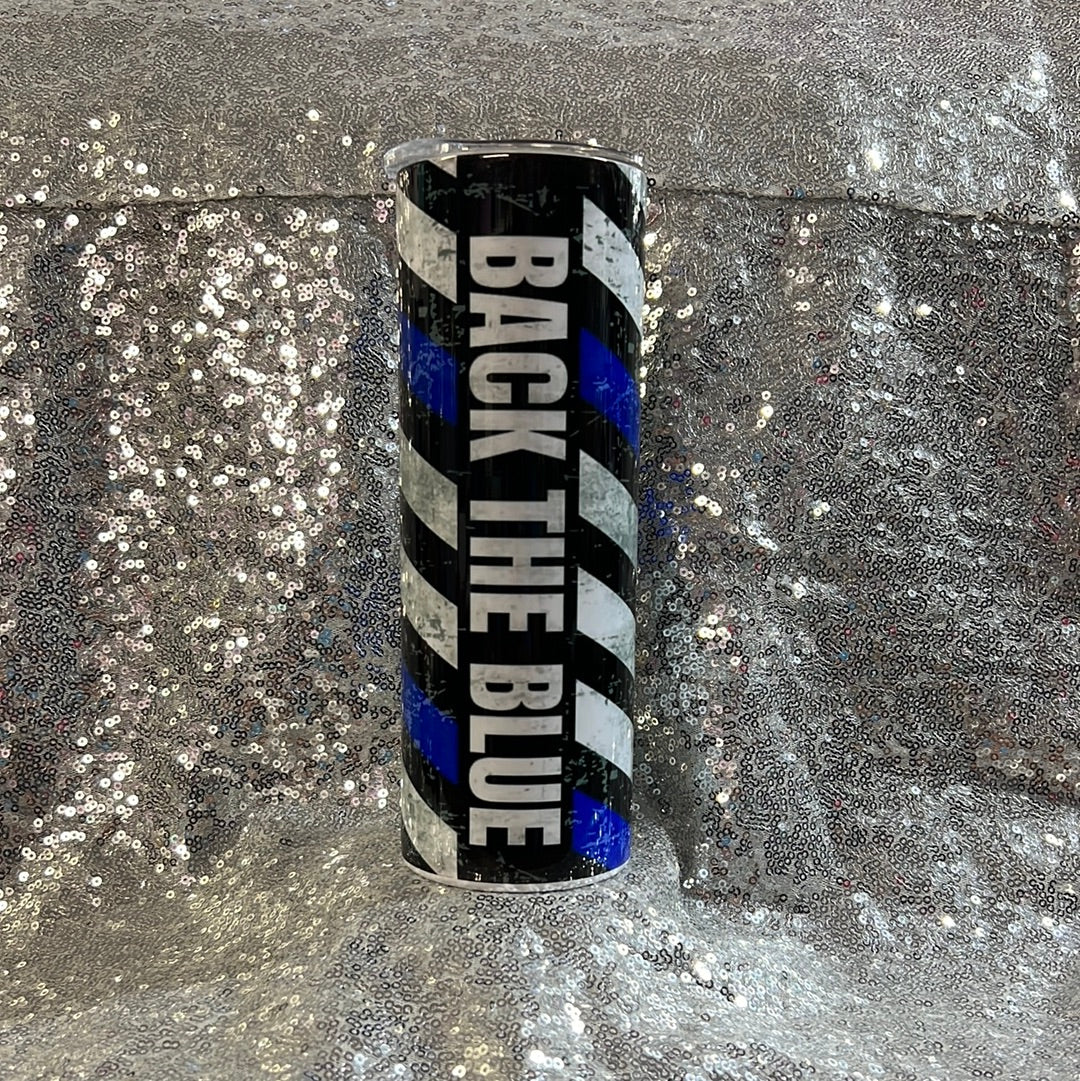 20 oz tumbler - Back the blue